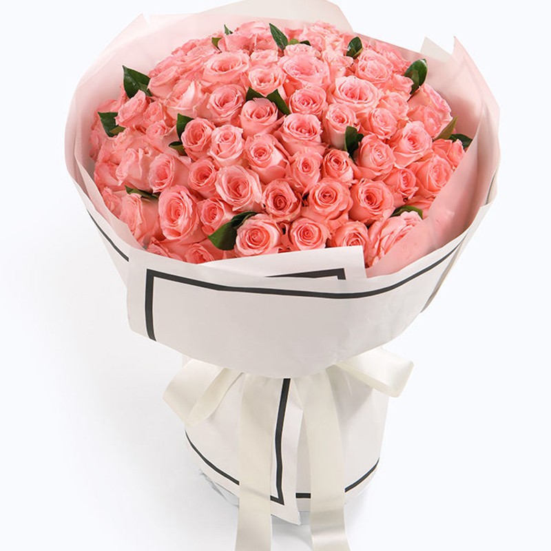 花礼鲜花同城配送 戴安娜粉玫瑰99枝花束生日送女朋友老婆结婚情侣