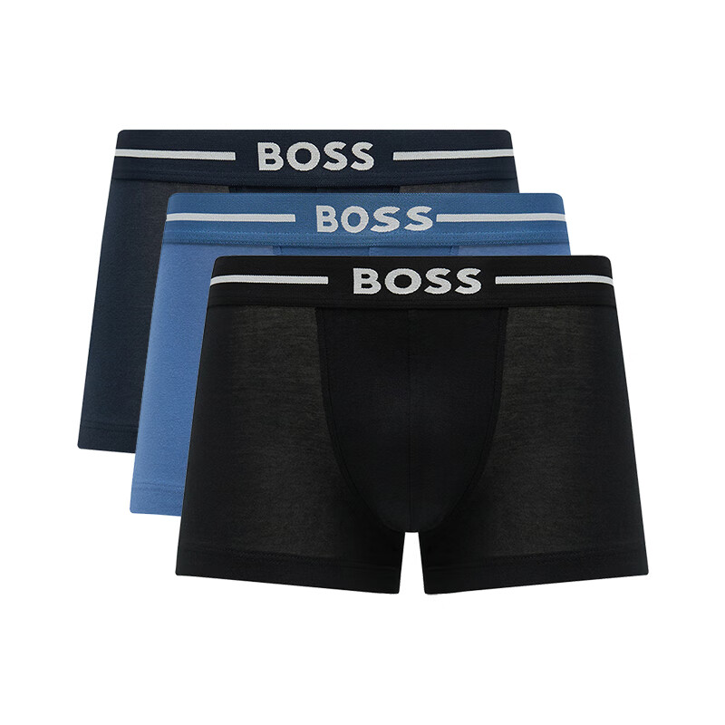 雨果博斯（HUGO BOSS）HUGO BOSS 雨果博斯男士内裤3条装男士纯棉舒适平角内裤 三条装（不支持任何理由退换） S（100-120斤）仅供参考