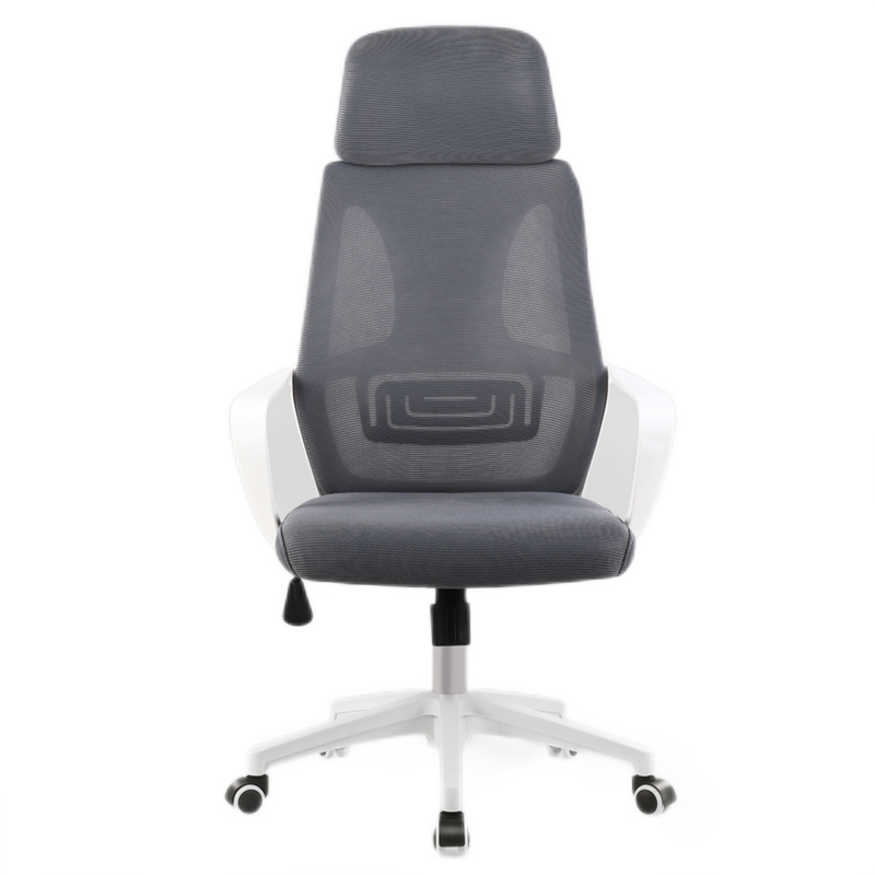 古雷诺斯 电脑椅子学生写字座椅学习书房家用舒适办公人体工学椅 S173-02-白灰