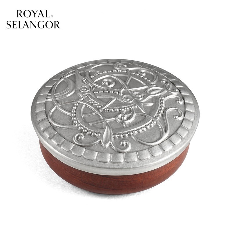 皇家雪兰莪锡器首饰盒密封储物盒 马来西亚进口大英博物馆饰物盒首饰