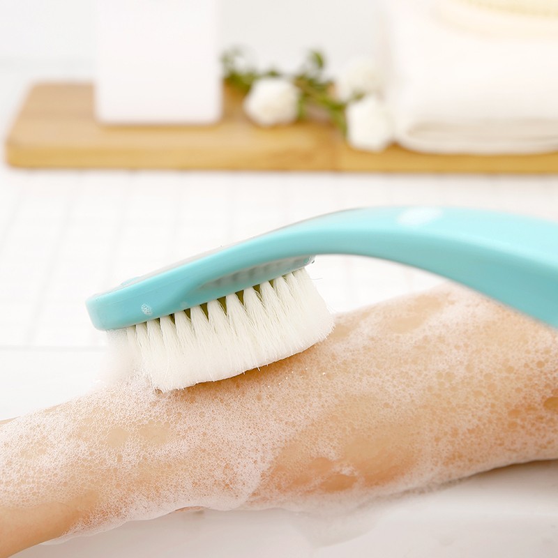 FaSoLa日式长柄洗澡刷搓后背刷背部去污搓澡刷软毛刷子沐浴刷洗浴刷 蓝色：（沐浴刷1把）