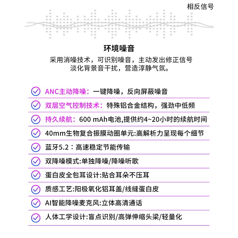 萌可儿背书神器主动降噪蓝牙耳机插卡耳返回放背诵宝背记宝小学生初高中生学习上网课英语专用耳麦 背诵/蓝牙/录音等5种功能黑色