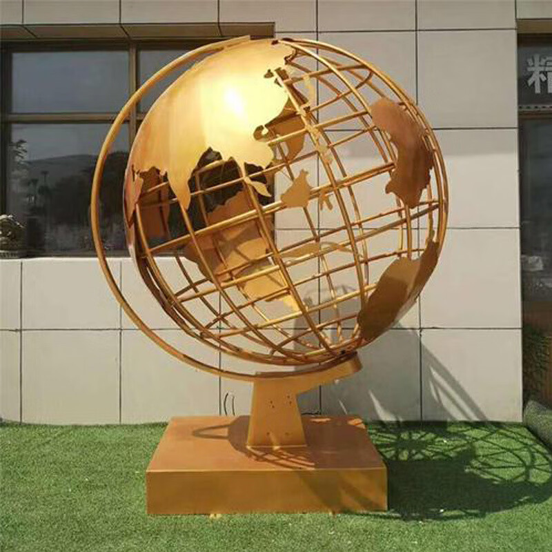 瀛乐 镂空雕塑广场公园铁艺楼空摆件大型镂空花球 不锈钢镂空球雕塑