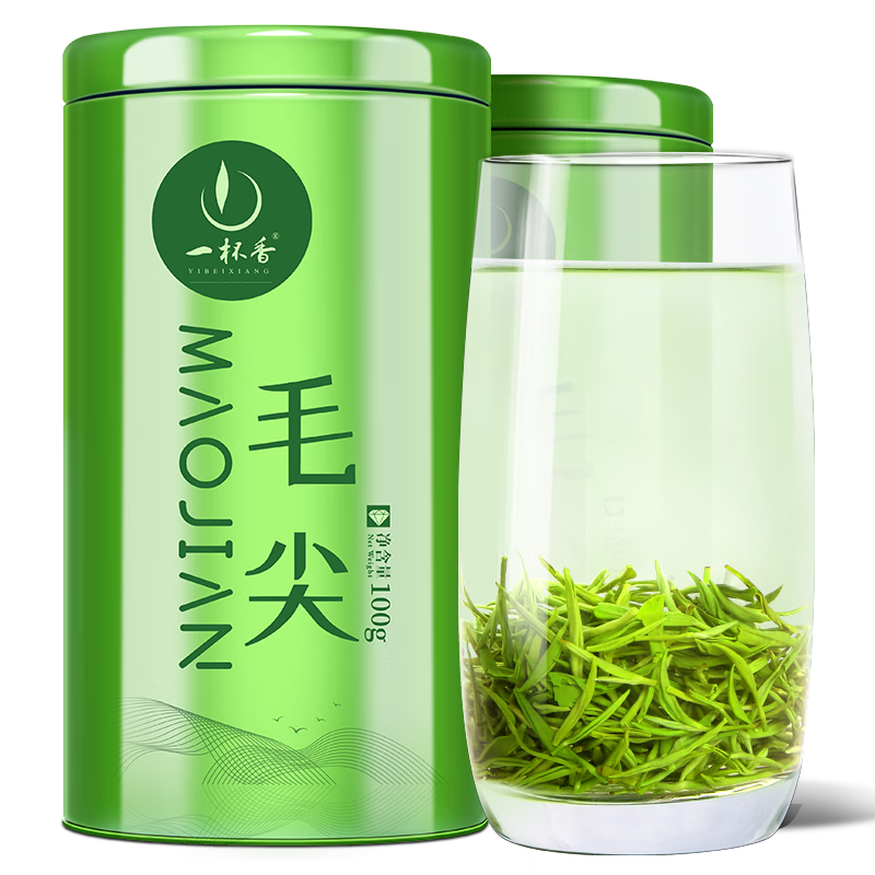 一杯香 茶叶绿茶毛尖茶明前嫩芽2023新茶自己喝年货过年礼盒品袋200g