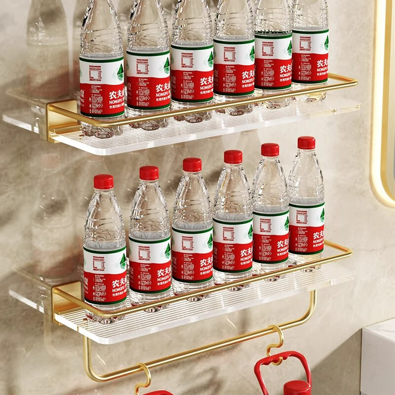 ATNPQZ德国亚克力浴室置物架高端卫生间洗漱台免打孔壁挂化妆品收纳架 星空银50cm单层