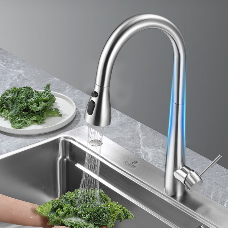 欧琳(oulin)厨房水龙头冷热洗菜盆水龙头 抽拉式水龙头水槽龙头可360