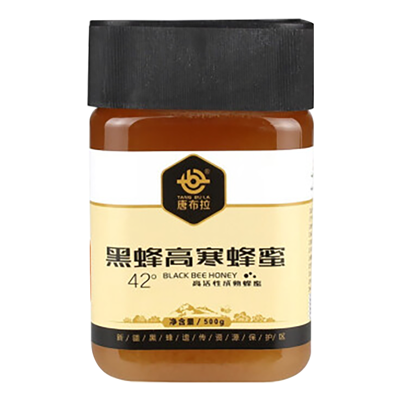 蜂蜜新疆唐布拉高寒黑蜂蜜农家土蜂蜜蜂蜜百花蜜成熟蜜 黑蜂高寒蜂蜜 500g/瓶