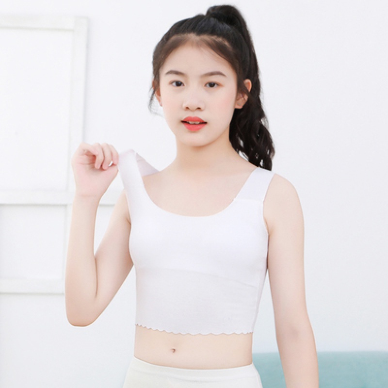 浪莎莫代尔少女发育期文胸小初高女大童抹胸内衣纯色肤色小背心女式