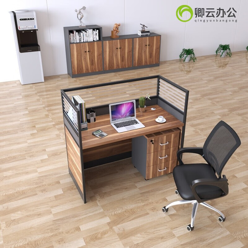秋佳办公室办公桌双人简约现代工位屏风员工卡位职员办公桌椅组合单 