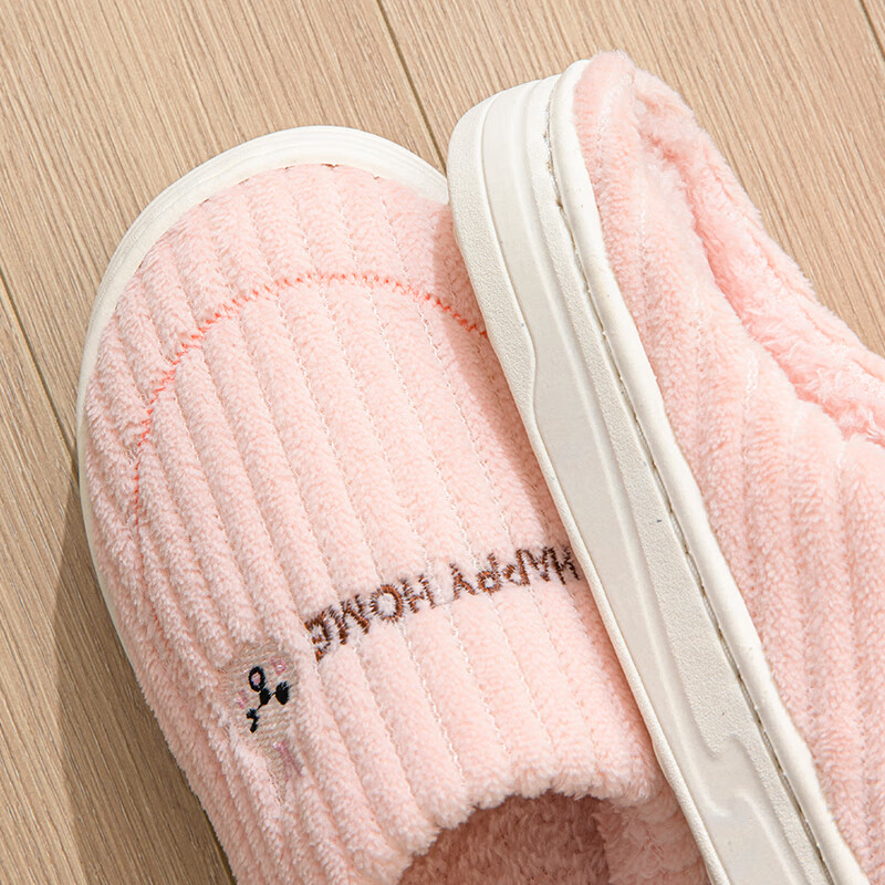 3AnGnI棉拖鞋男女冬季加绒加厚秋冬保暖情侣防滑室内居家加绒厚底 灰色 40-41 (260mm) 建议拍大一码