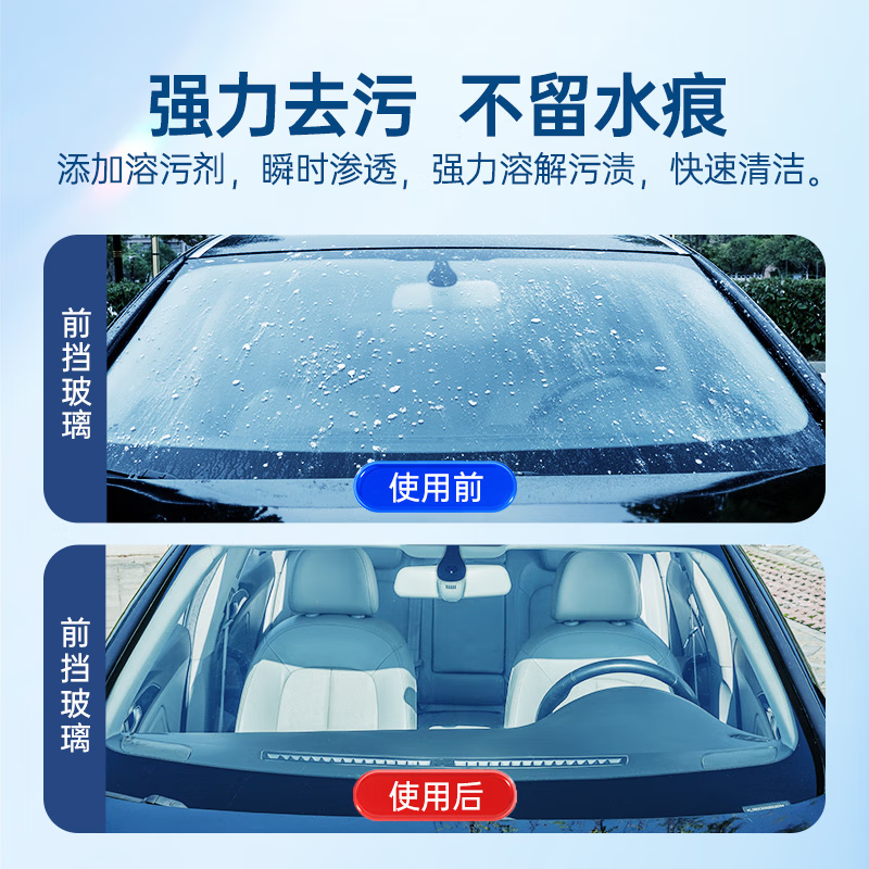 蓝星【好物优选】车洗乐汽车玻璃水夏季1.2L瓶去油膜雨刮水雨刷精车用 强力去污 0℃1.2L*2瓶