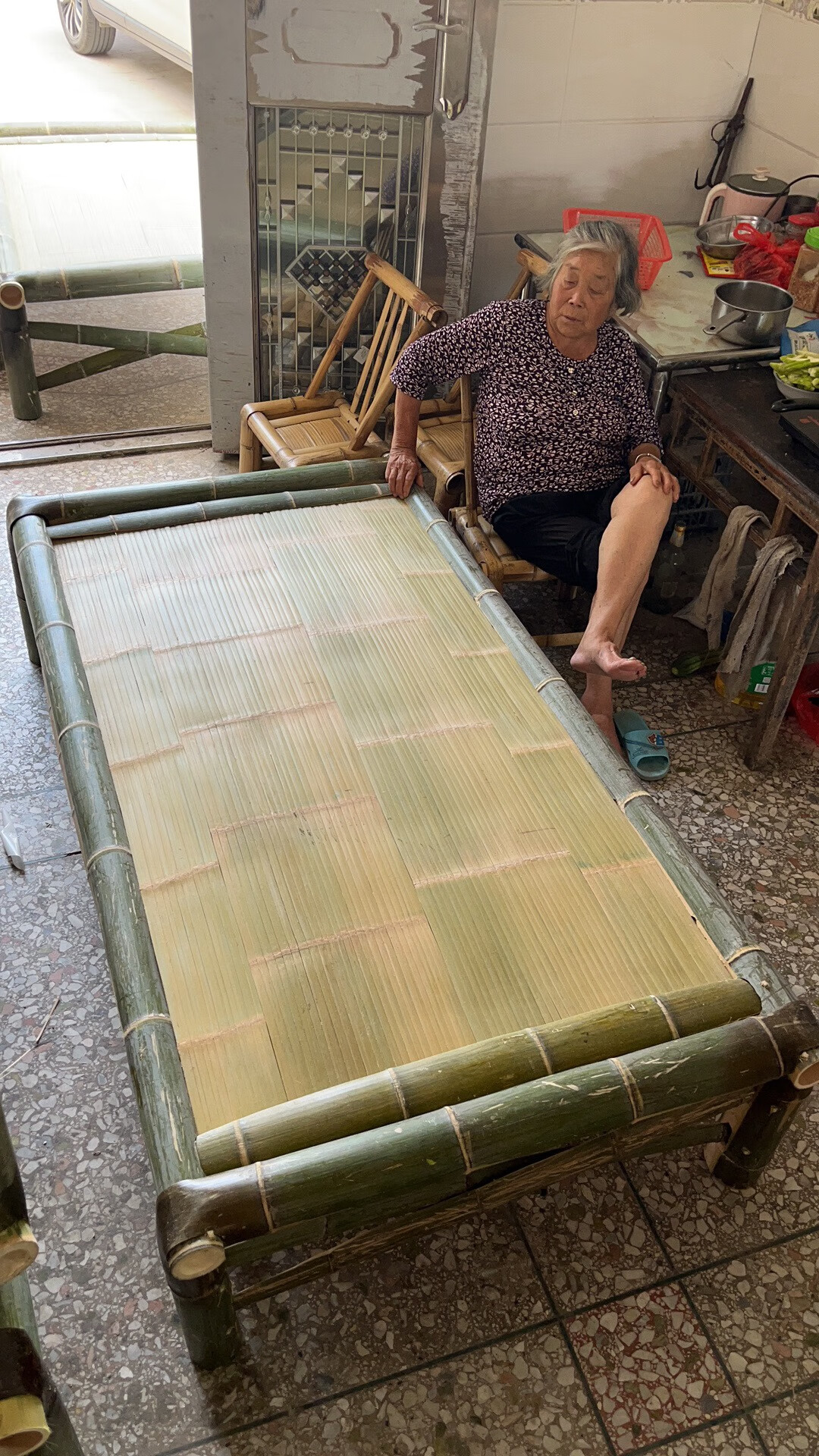 虞萌馨迪老式竹床 手工竹床竹编单人床双人床古老竹凉床午睡 纯手制作