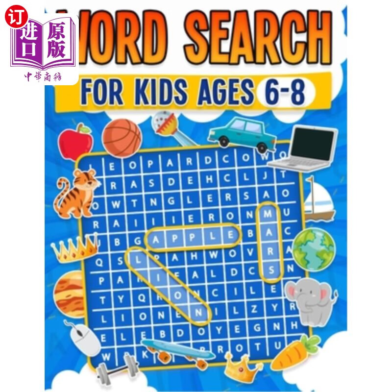 海外直订word search for kids ages 6-8 100 fun word search