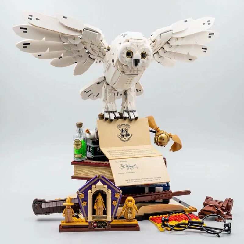 caokit keeiy海德薇积木猫头鹰拼装哈利波特霍格沃兹男女孩玩具礼物