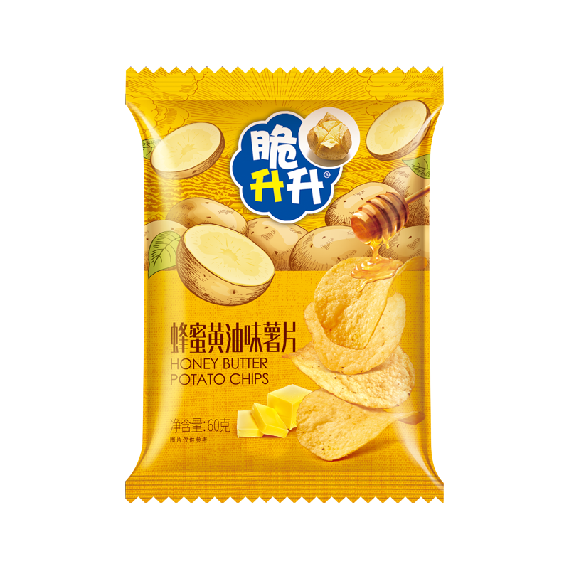 脆升升薯片 休闲零食 蜂蜜黄油味60g*1袋 膨化食品速食小吃零食