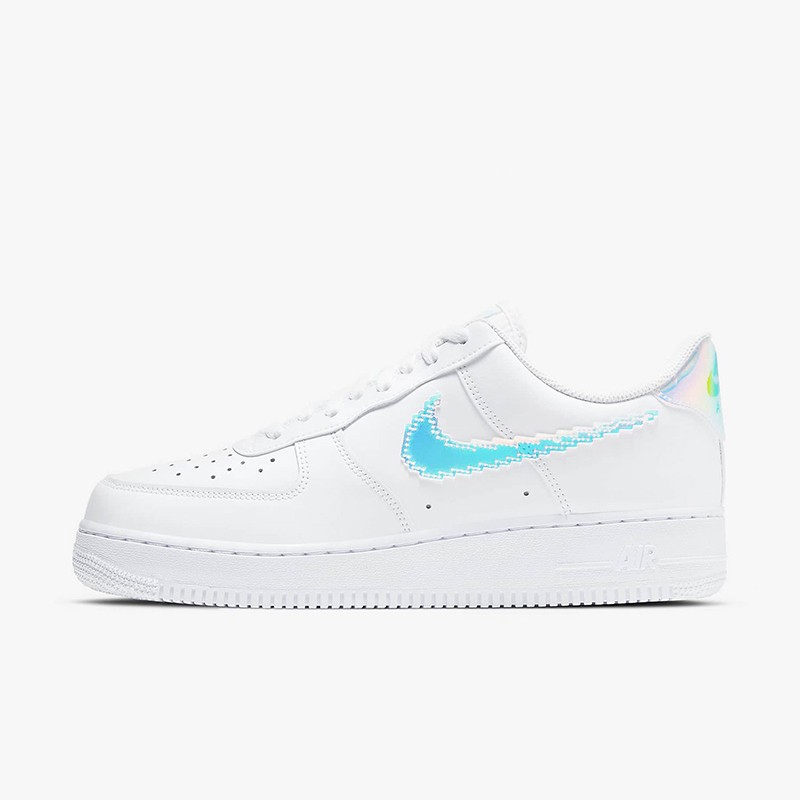 耐克 nike air force 1空军一号男款af1彩虹像素白镭射休闲板鞋 cv