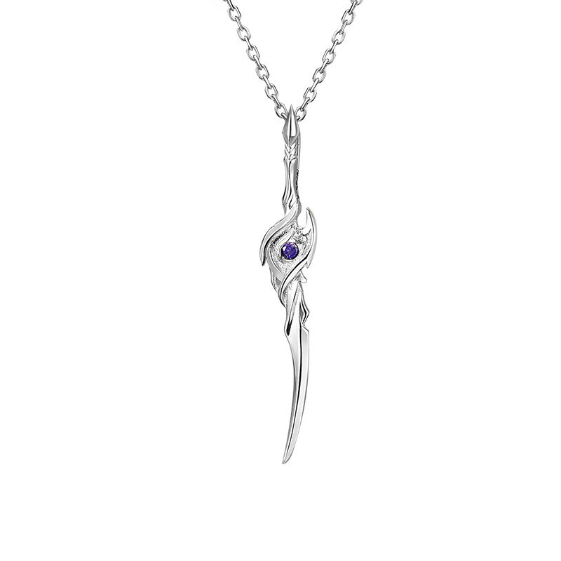 佳依乐神印王座联名项链动漫周边圣采儿兵器模型吊坠国漫银饰品的 轮回之剑吊坠 蜡绳版