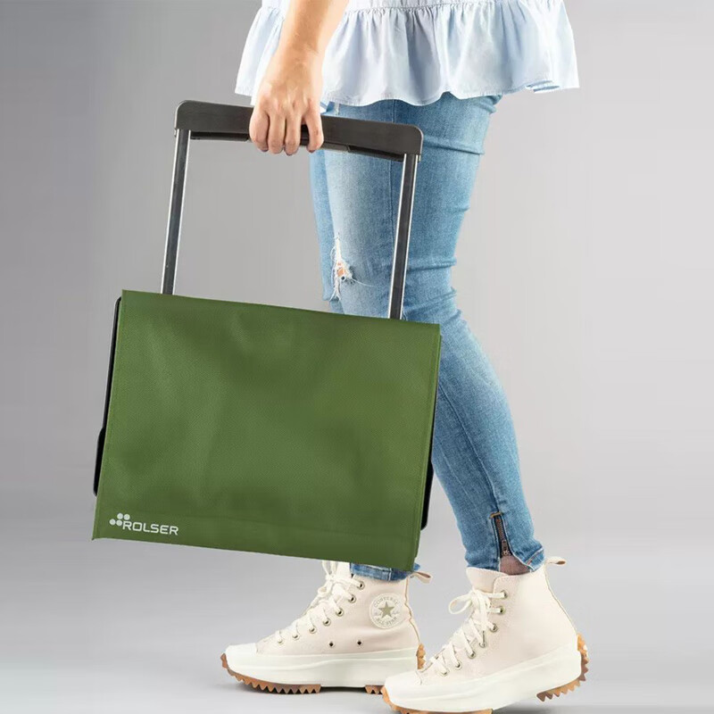 ROLSER西班牙进口购物车家用买菜车老人手拉车铝合金小拖车便携可折叠 魔术师卡其40L(秒折叠)车高97cm