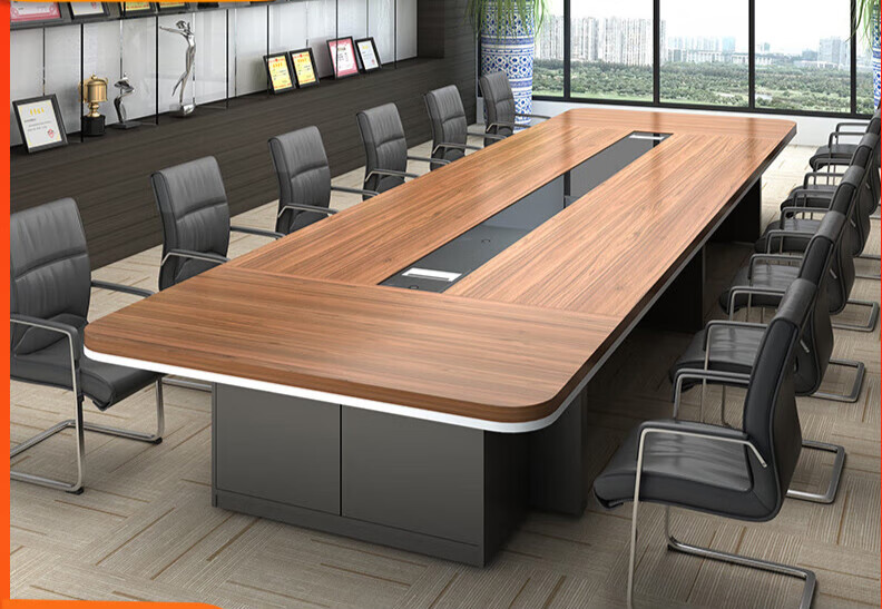 创京懿选板式大型会议桌长桌办公室桌椅组合简约现代洽谈培训接待桌子