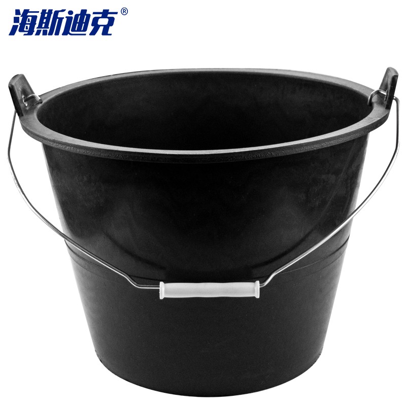 建筑工地用牛筋桶泥灰塑料桶 加厚水泥桶 22cm常规款黑色带手提