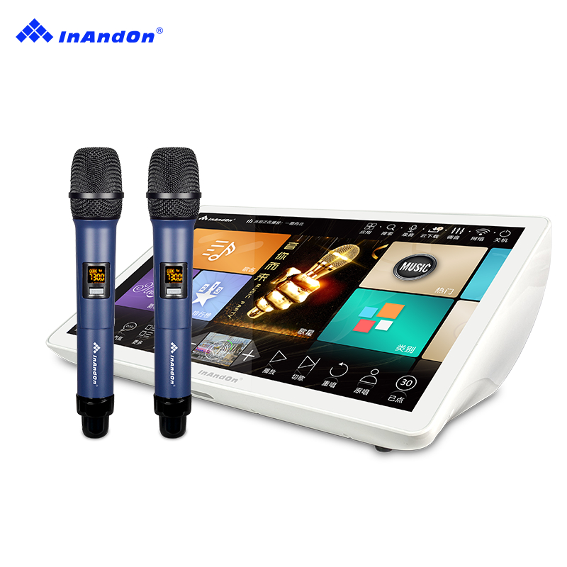 InAndOn音王点歌机K200MAX专业家庭ktv点唱设备高清触摸屏内置麦克风DSP混响调节
