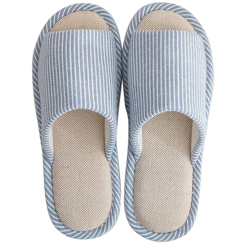 merdor日式亚麻拖鞋男夏季居家四季情侣家用软底静音防滑春秋布艺棉麻