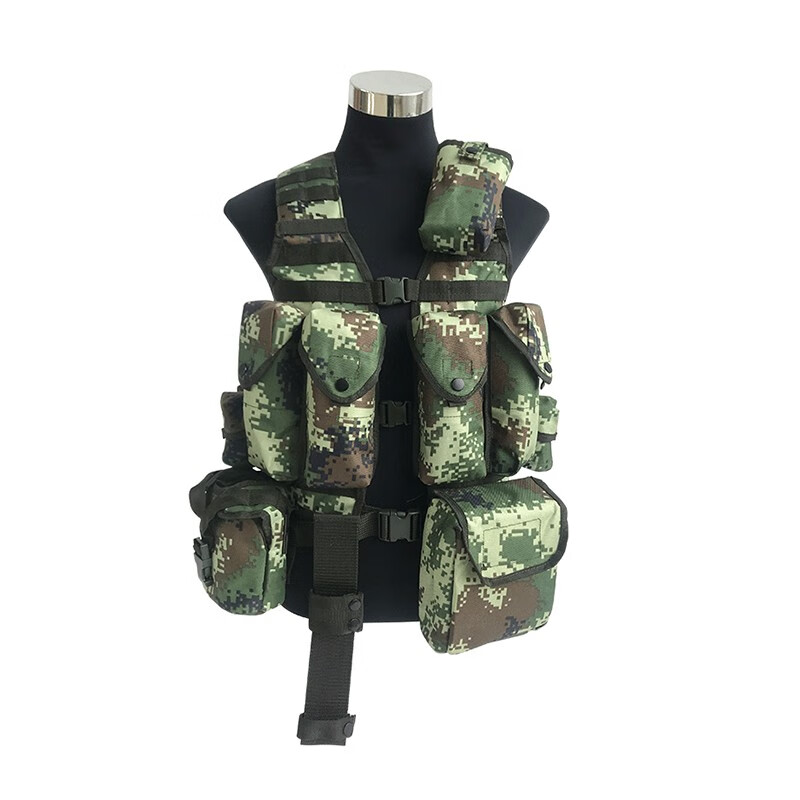 06单兵战术携行具 迷彩战术背心马甲作训装具配件子弹袋 威斯 均码 数码11件套