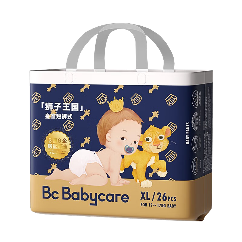 bc babycare 皇室弱酸亲肤 狮子王国系列 渠道专享 【拉拉裤】XL28片(12-17kg)