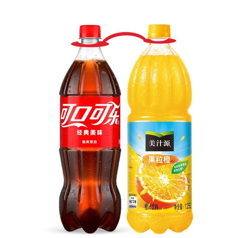 可口可乐(coca-cola) 雪碧美汁源果粒橙零度1.25l升大瓶 可乐1.