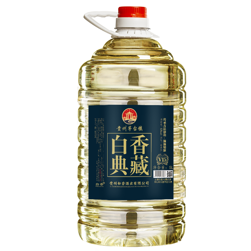 BAIXIANG茅台镇酱香型白酒纯粮食桶装散装白酒53度坤沙高粱散酒白香典藏 53%vol 5L 1桶
