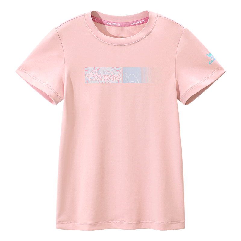 骆驼（CAMEL）儿童速干T恤春夏降温凉感户外运动百搭短袖上衣透气男女童 无际白-D65BAIP011B 150