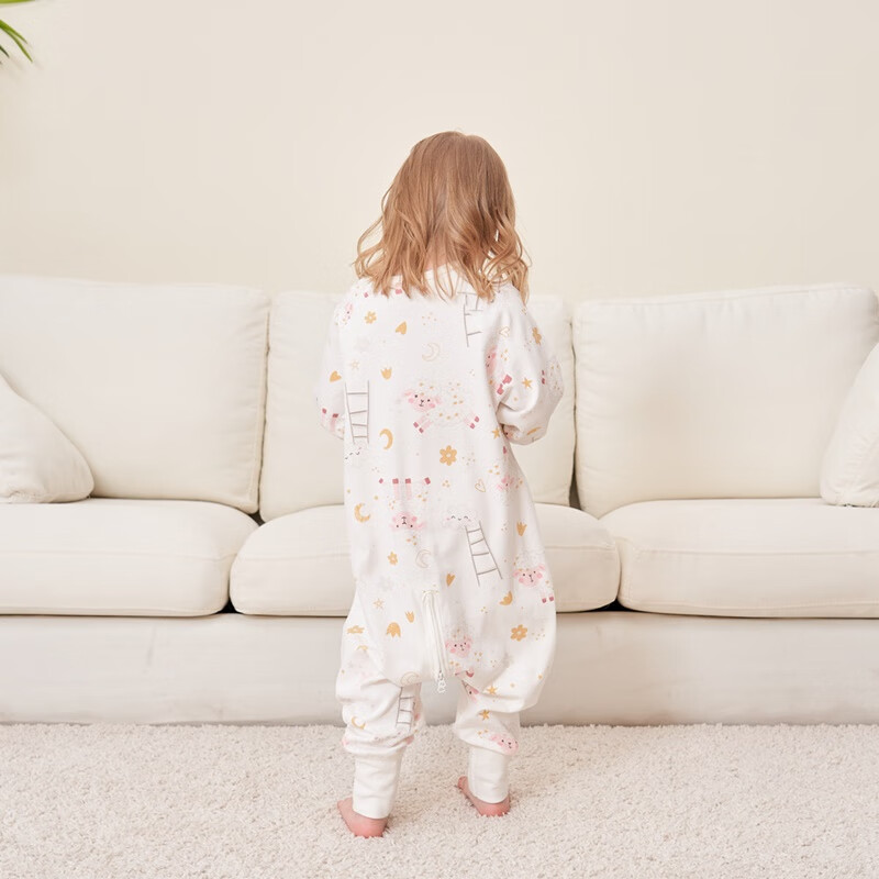 甜蜜礼物分腿睡袋单层新款春夏秋冬季四季款防踢被幼儿童男女宝宝睡袋 四季22-28度【单层三拉头】绵羊 90码(身高80-95CM)12-24个月