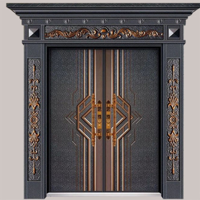 德骊嘉简约别墅大门农村双开门新款定制对开进入户门别墅双开双扇自