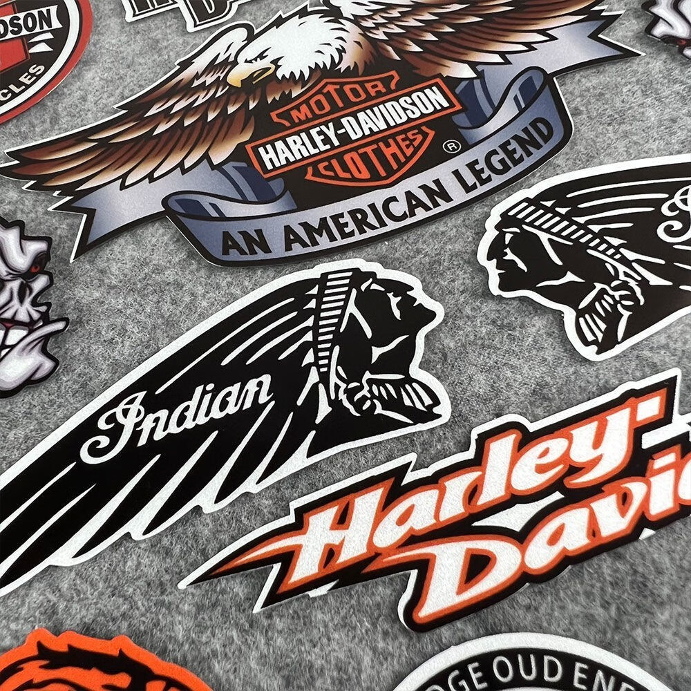 丸柠头盔贴纸全盔适用哈雷摩托车反光个性复古贴883标志电动防水装饰