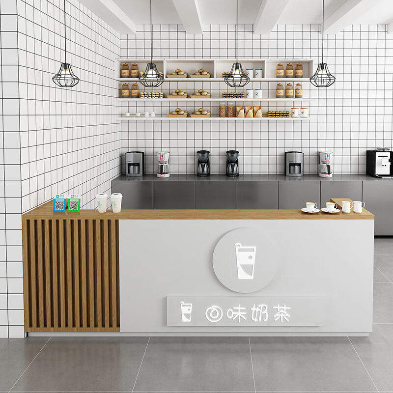 曲柏年 收银台简约现代奶茶店吧台小型服装店柜台水果店蛋糕店咖 原木