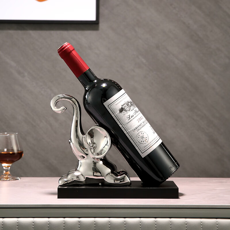 帕美居现代大象红酒架子摆件电视柜酒柜装饰品轻奢家居客厅餐边柜酒瓶