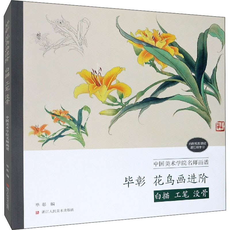 毕彰花鸟画进阶 白描 工笔 没骨 图书