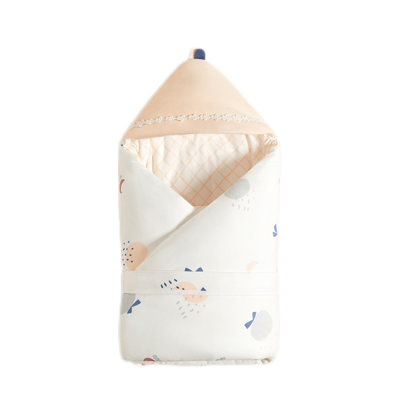 AIBEDILA 爱贝迪拉 婴儿抱被初生包被 秋冬季加厚棉款 新生儿用品睡袋抱被四季通用 普罗湾月光石