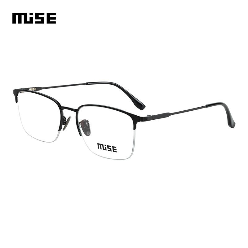 MUISE镜架半框合金光学眼镜框男女款商务休闲远近视配镜眼镜架黑色MUISE XDH 54mm