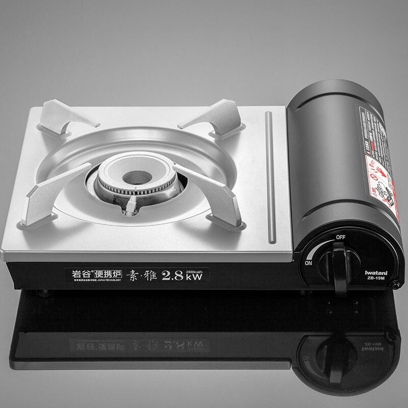 岩谷户外卡式炉卡磁炉瓦斯炉家用火锅炉具烧烤炉子野炊卡斯炉燃气灶 卡式炉+挡风板+4瓶气