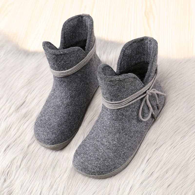 潮衣控冬季中老年人妈妈羊毛毡靴保暖防寒靴东北雪地鞋老人家短筒羊