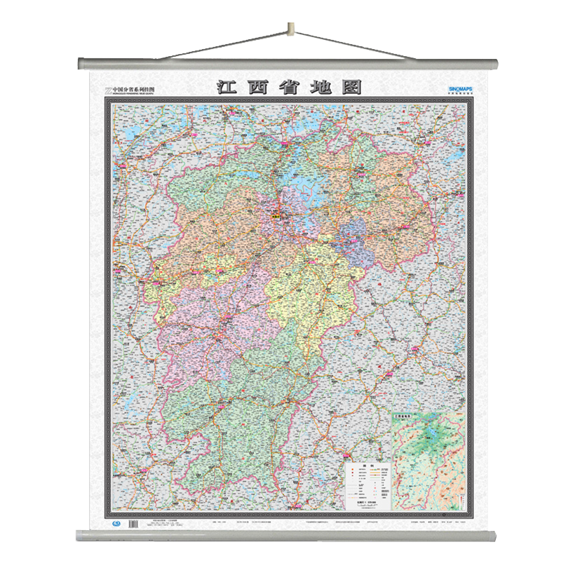 江西省地图挂图1.15X1.35米 防水