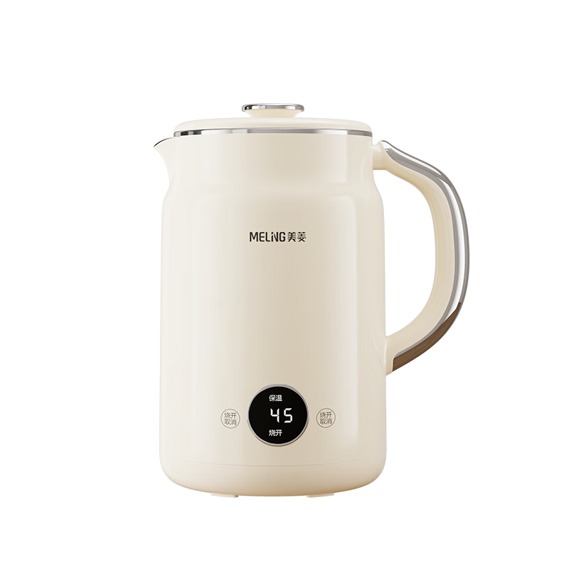 美菱（MeiLing）燒水壺電熱水壺家用恒溫水壺開水壺多段保溫一體全自動智能大容量煲水壺不銹鋼無縫一體內(nèi)膽煮水壺 1.5L / 實時溫度顯示