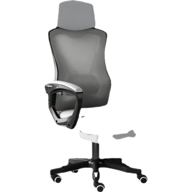 禧龙盛 可躺电脑椅家用办公椅游戏电竞椅子靠背人体工学舒适久坐学生座椅会议椅 黑框灰网可躺+逍遥功能+乳胶+踏脚 尼龙脚