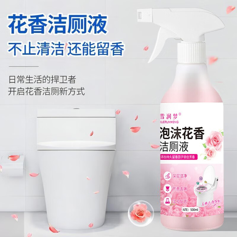 雪润梦洁厕灵浴室清洁剂家用马桶洁厕剂除菌异味黄渍洁厕宝花香洁厕液 花香洁厕液*1瓶