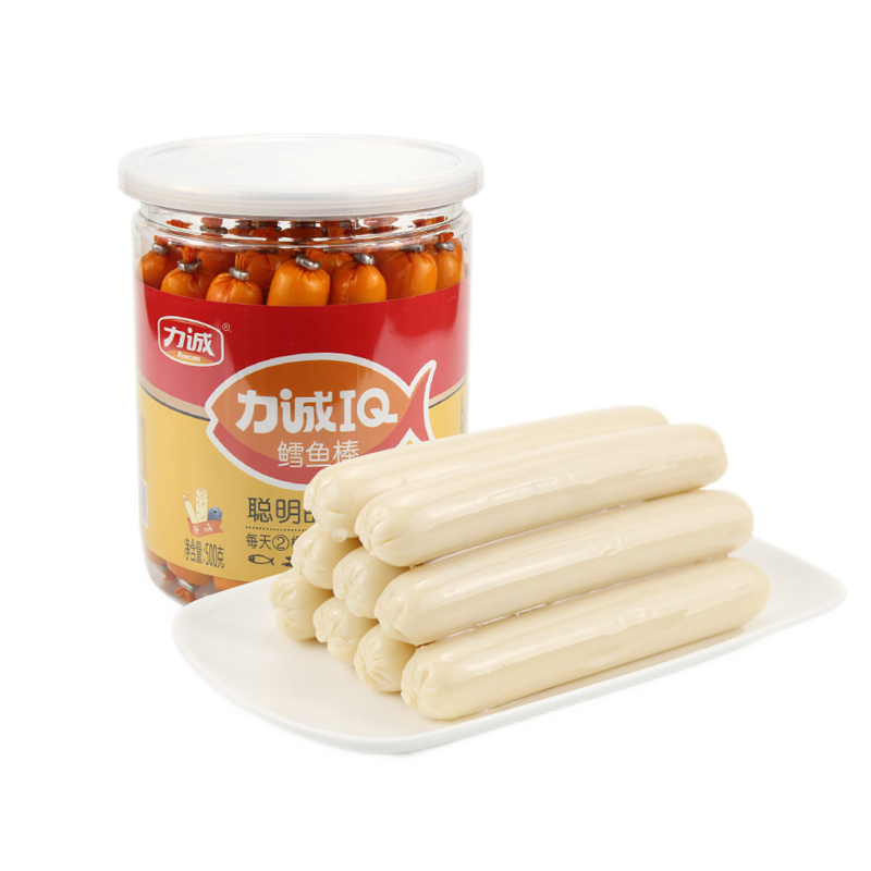 力诚（Reecen）鳕鱼肠宅家休闲零火腿肠鱼肉肠棒香肠儿童零食即食海味肠海味产品 桶装芝士味500g