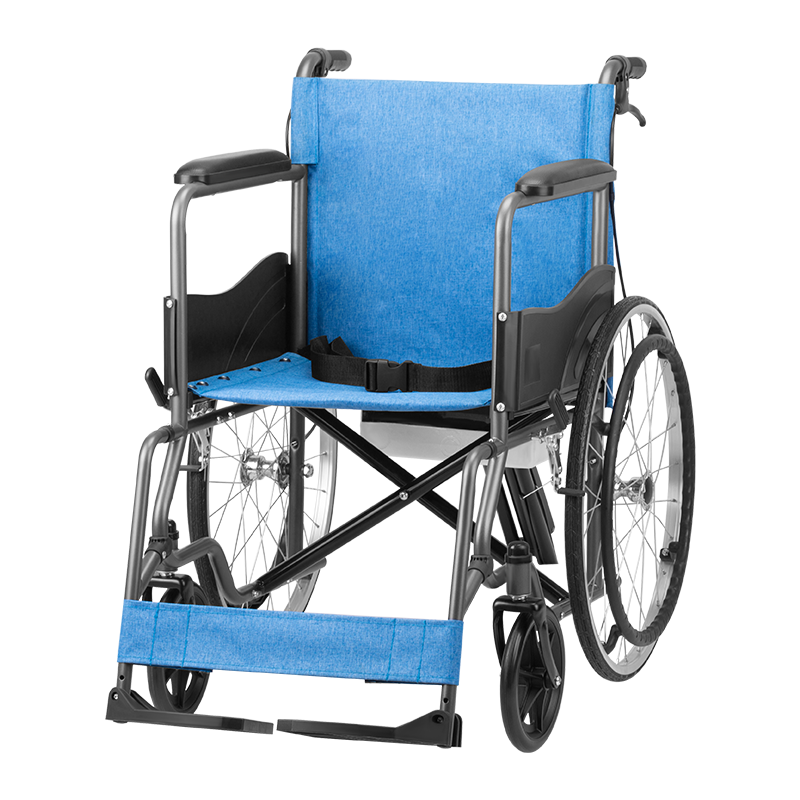 Cofoe 可孚 轮椅折叠轻便型老人残疾人便捷式手动轮椅手推车代步车 蓝色