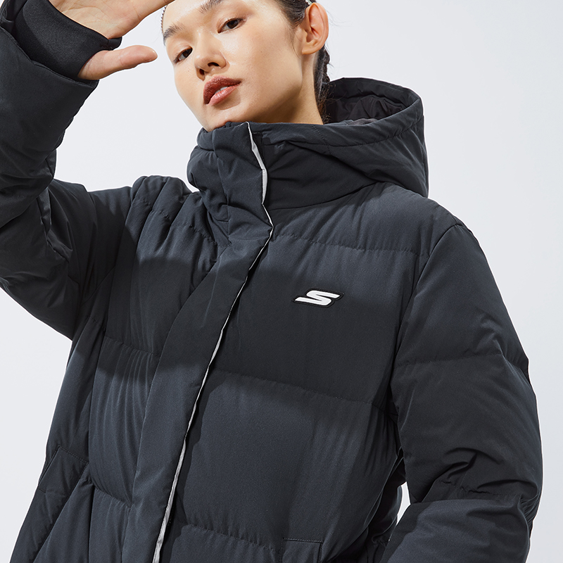 yysports 斯凯奇女装外套冬季新款运动服长款连帽保暖羽绒服潮p421w
