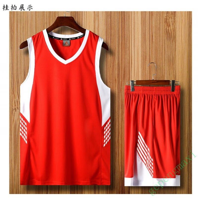 跨栏背心篮球服套装男夏季速干青少年定制比赛队服学生短袖球衣 红色