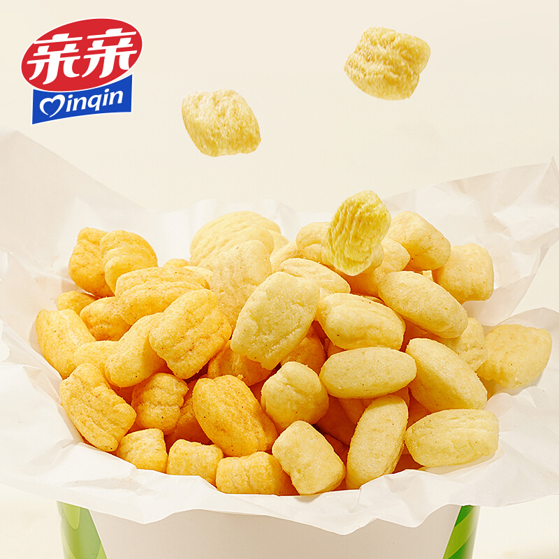 亲亲（Qinqin）麦香鸡味块鸡味圈膨化零食好吃的网红办公室零食 鸡味块10g*20包